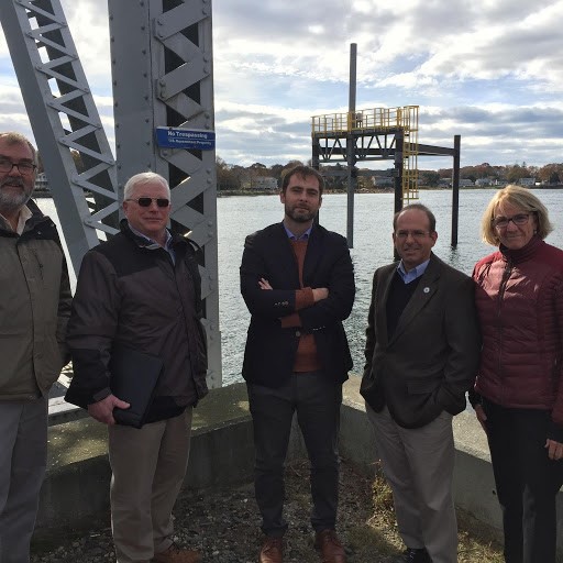 L to R, C. Eben Franks (Test Director), John Miller (Executive Director), Alejandro Moreno (Deputy Assistant Secretary for Renewable Energy), David Vieira (State Rep), Maggie Merrill (Communications Director).